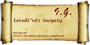 Istvánfi Gergely névjegykártya