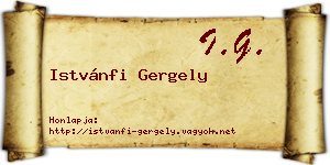 Istvánfi Gergely névjegykártya